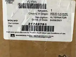 New VOLVO Alternator (Stock #21749781)) Part Image