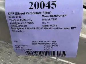Used 2023 KENWORTH T880 Diesel Particulate Filter (DPF) (Stock #20045)) Part Image