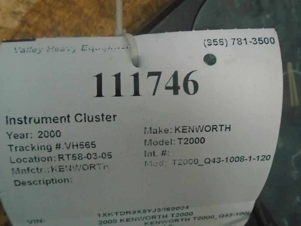 Used 2000 KENWORTH T2000 Instrument Cluster for sale Alamo Texas