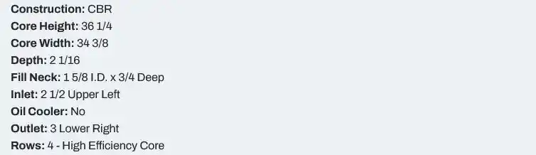 Image 5 of part New Universal Peterbilt 379 Radiator