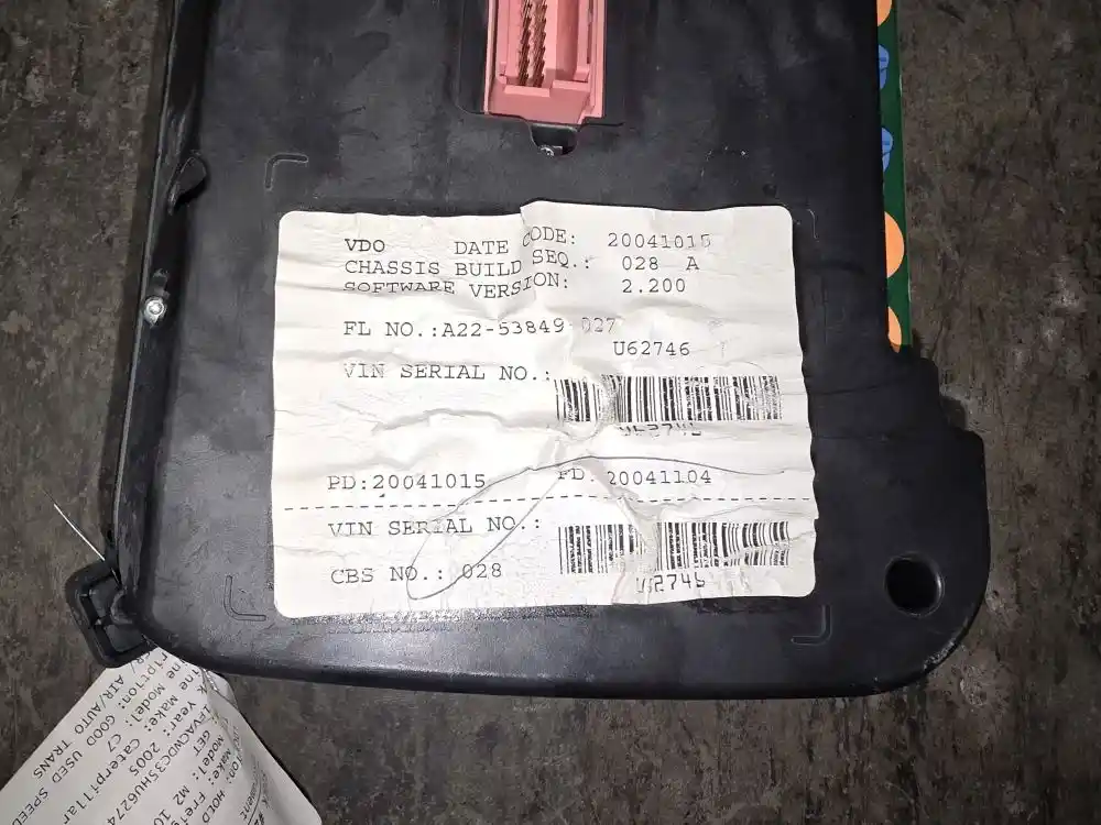 Image 2 of part Used 2005 Freightliner M2 106 Instrument Cluster