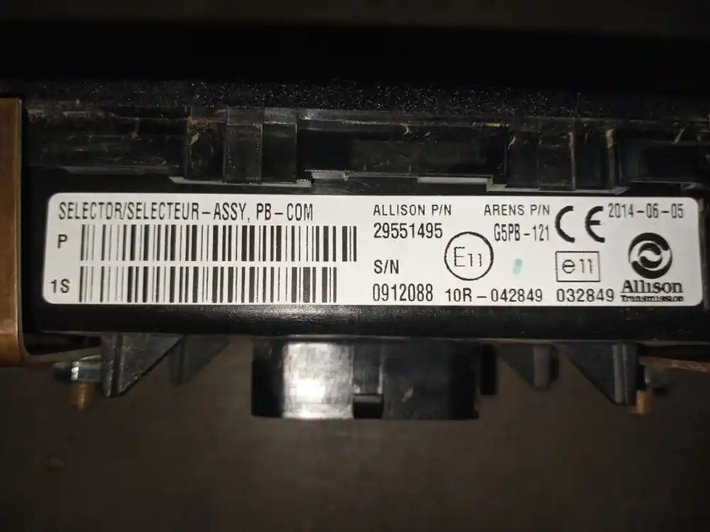 Image 3 of part Used 2015 Allison 3000RDS Automatic Shifter Assy