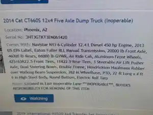 Used 2014 Caterpillar CT660 Hood (Stock #P-982)) Part Image