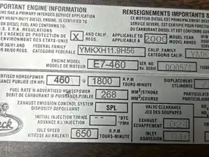 Used 2001 Mack E7 Engine Core Image