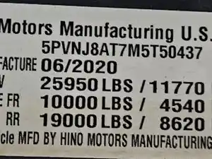 Used 2021 HINO 268 Front Axle, Complete Image