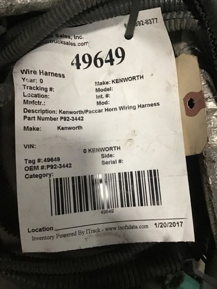 KENWORTH (Stock #49649) | Wiring Harnesses (Cab and Dash) | TPI