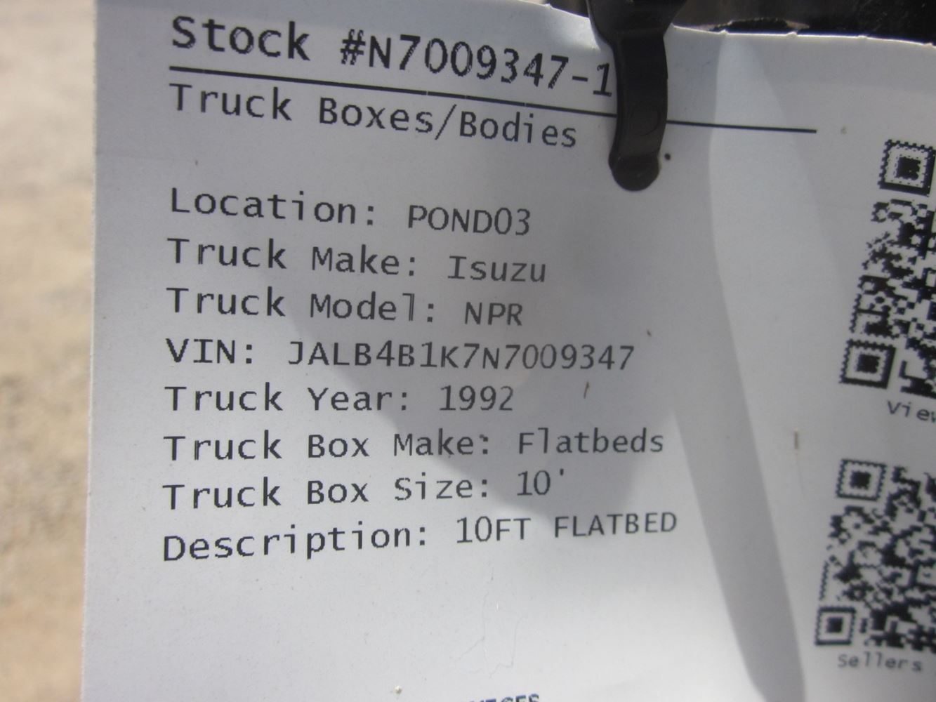 Used 1992 Flatbeds 10' Truck Box/Body for sale Strafford Missouri United States Truck Boxes
