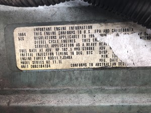 Used 1995 Detroit Series 60 11.1L DDEC III Engine Assy (Stock #10696)) Part Image