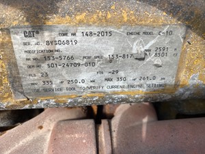 Used 2003 Caterpillar C10 Engine Assy (Stock #11335)) Part Image
