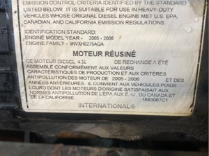 Used 2005-2006 International VT275 Engine Assy (Stock #13493)) Part Image