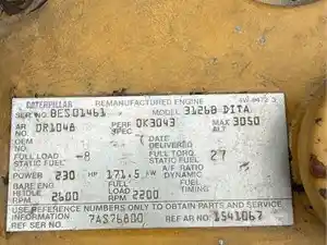 Used Caterpillar 3126B Engine Assy (Stock #16279)) Part Image