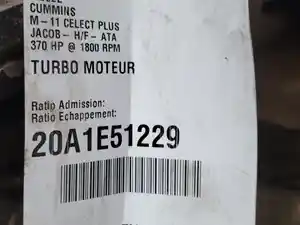 Used 1999 CUMMINS M-11 CELECT PLUS Turbo (Stock #20A1E51229)) Part Image