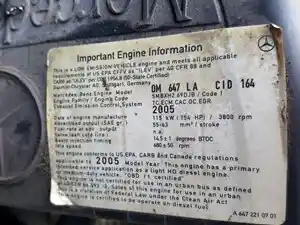 Used 2005 MERCEDES OM647LA 2.7L Engine Assy (Stock #1A1E48843)) Part Image