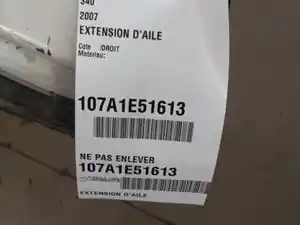 Used 2007 PETERBILT 340 Fender Extension (Stock #107A1E51613)) Part Image