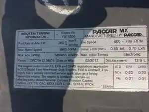 Used 2012 PACCAR MX Engine Assy (Stock #1A1E45747)) Part Image