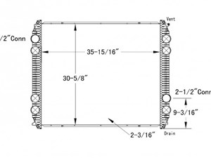 Aftermarket Freightliner Radiator (Stock #ATC1275)) Part Image