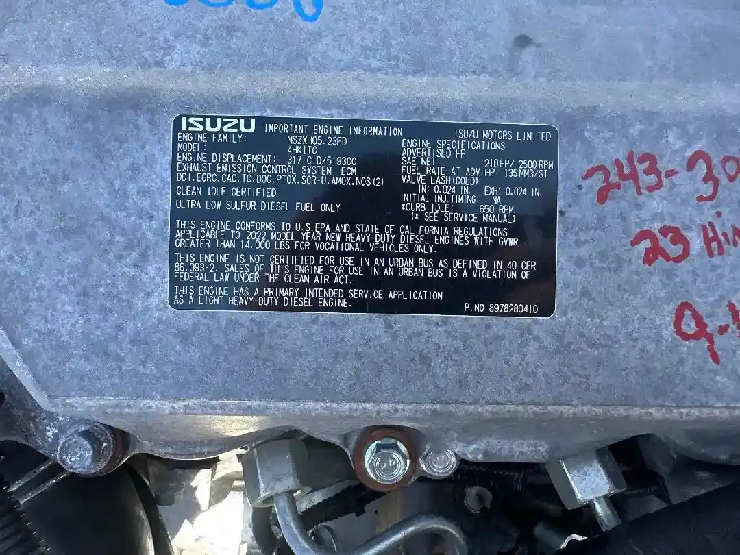 Used 2023 Isuzu 4HK1-TC Engine Assy