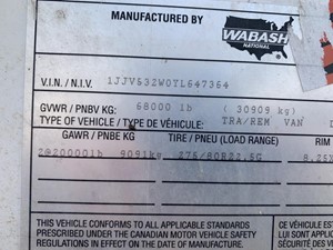 Used 2000 WABASH 53' X 102" Miscellaneous (Stock #2516)) Part Image
