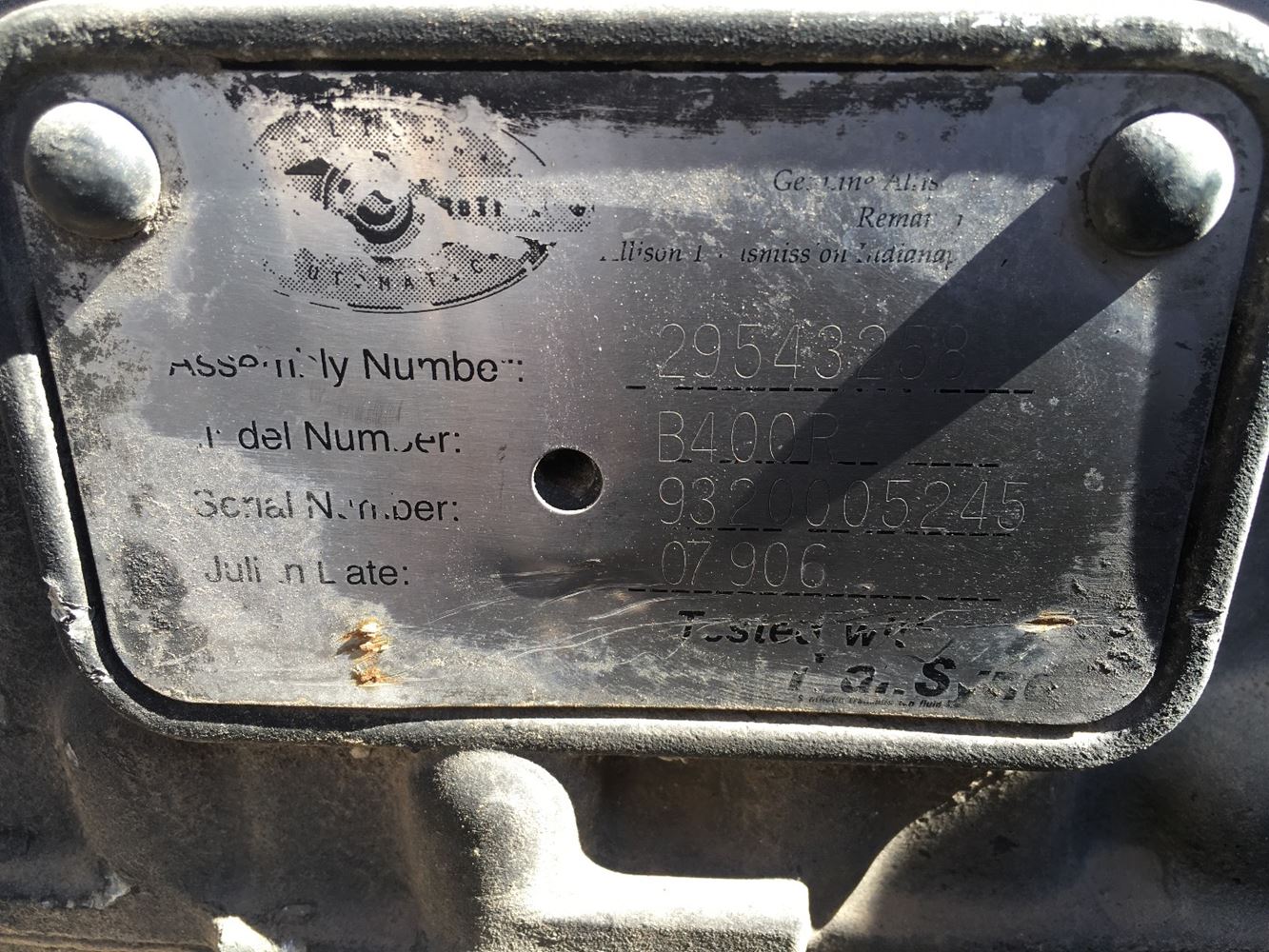 Allison Transmission Serial Number timeclever