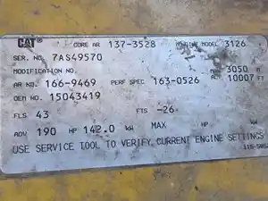 Used 1999 CATERPILLAR 3126 Engine Assy Image