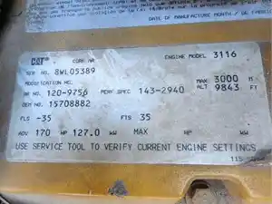 Used 1998 CATERPILLAR 3116 Engine Assy Image