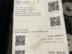 Used Cummins ISL Head (Stock #60343)) Part Image