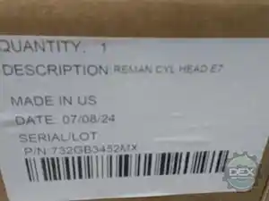 New MACK Head (Stock #732GB3452MX)) Part Image