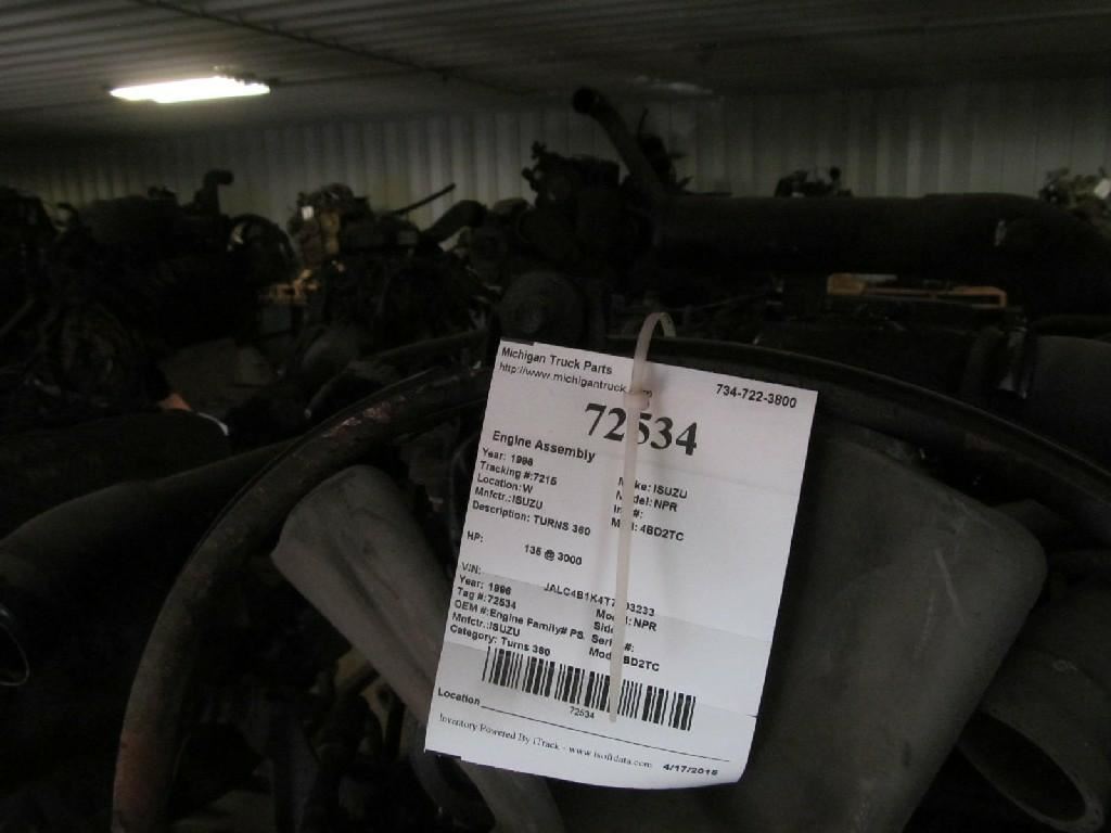 1996 ISUZU 4BD2TC (Stock #72534) | Engine Assys | TPI