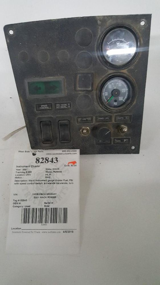 2001 MACK RD688S (Stock #82843) | Instrument Cluster | TPI