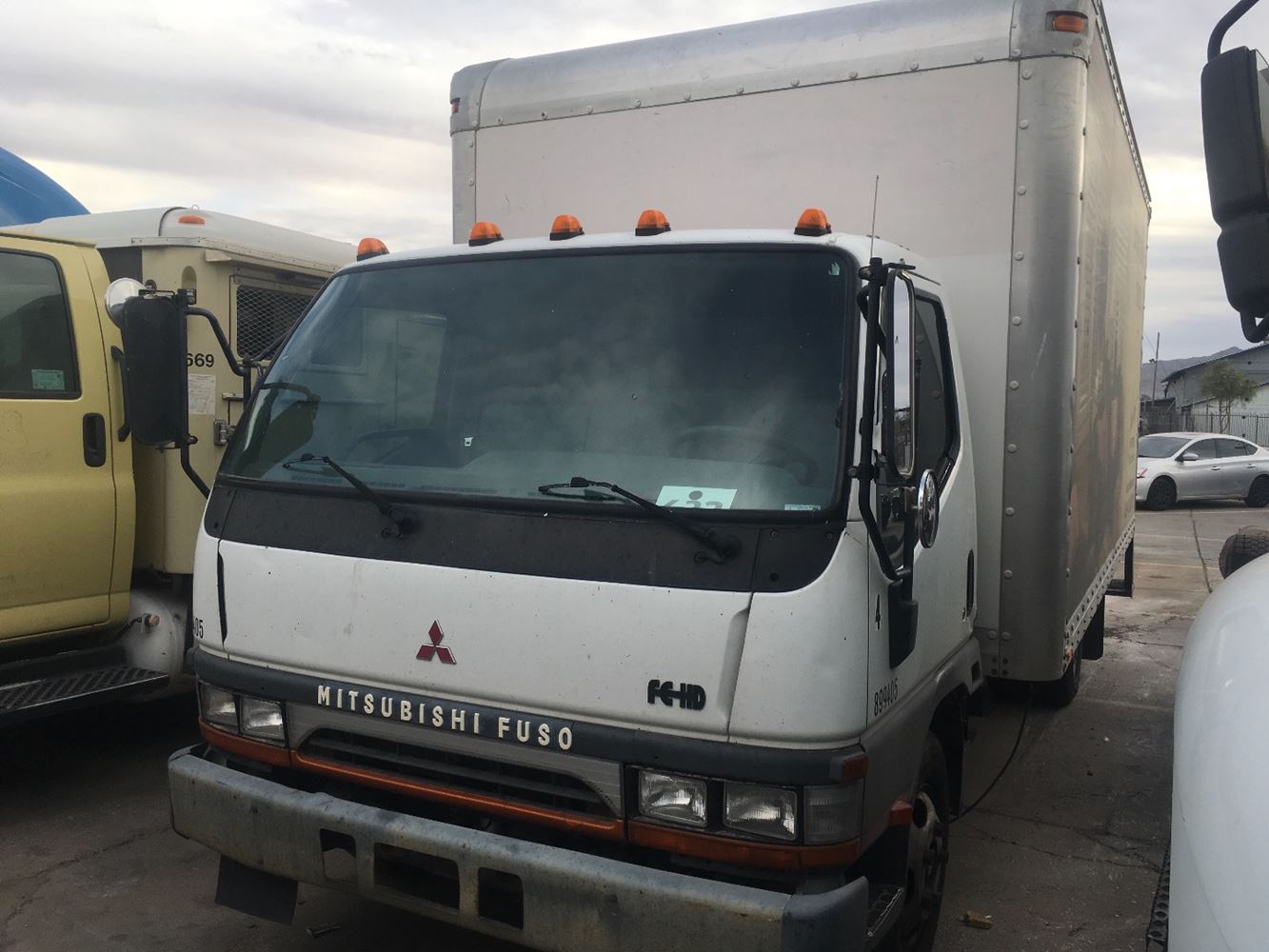 Salvage 2000 Mitsubishi FE639 Box Truck, Cab Over For Parts